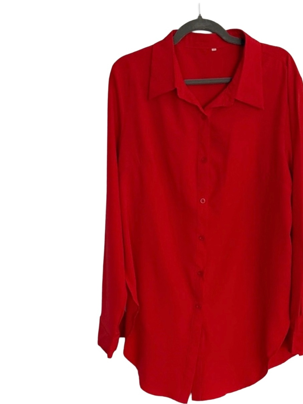 Bundle of 3 Button-Down long blouse, light powder blue black and red size XXL - Picture 4 of 5